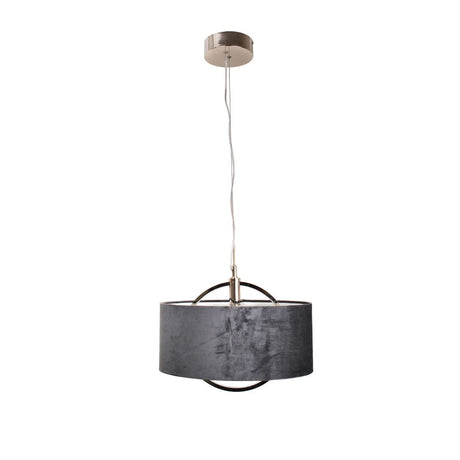 Pagazzi Lodato LED Polished Nickel Pendant with Grey Velour Shade