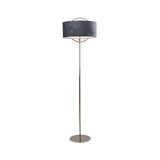 Pagazzi Lodato Polished Nickel LED Floor Lamp with Grey Shade