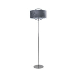 Pagazzi Lodato Polished Nickel LED Floor Lamp with Grey Shade