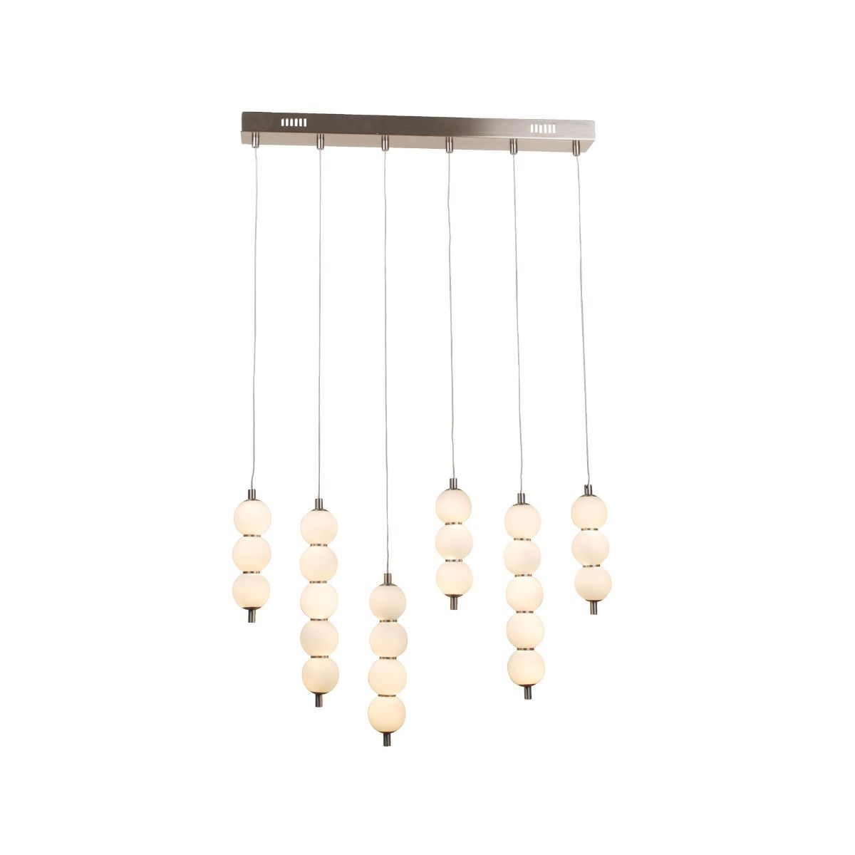 Pagazzi Abacus 6 Light Satin Nickel LED Pendant Bar