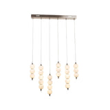 Pagazzi Abacus 6 Light Satin Nickel LED Pendant Bar