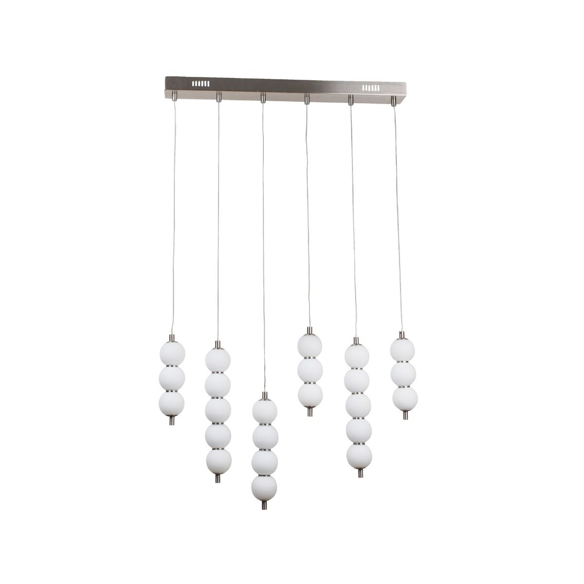 Pagazzi Abacus 6 Light Satin Nickel LED Pendant Bar