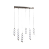 Pagazzi Abacus 6 Light Satin Nickel LED Pendant Bar