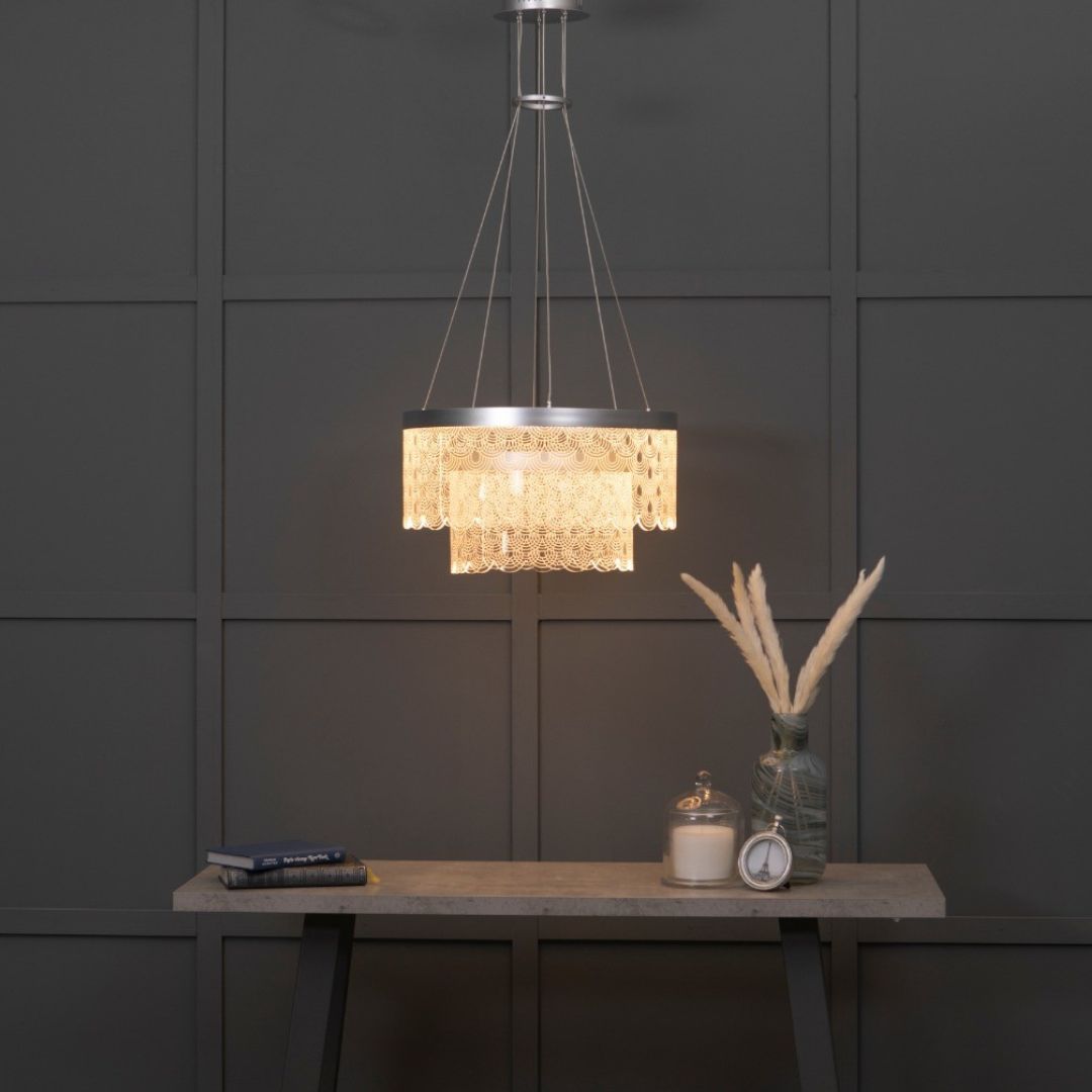 Pagazzi Letizia 2 Light Tiered Scallop LED Pendant Ceiling Light