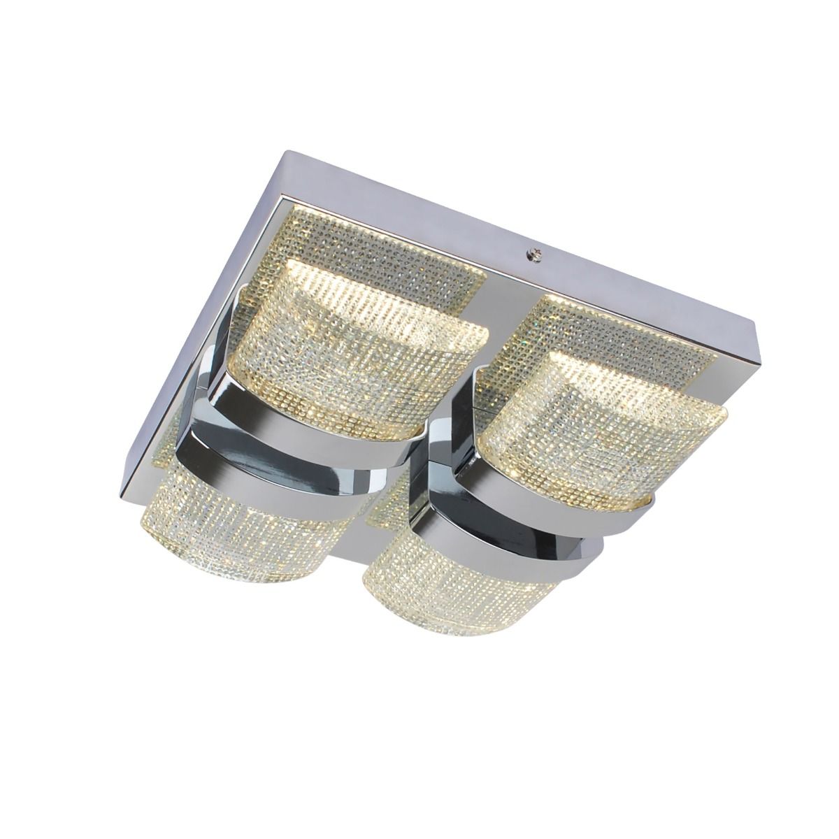 Pagazzi Liana Polished Chrome Square LED Flush Ceiling Light