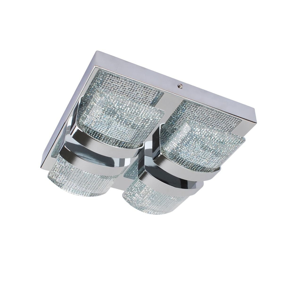 Pagazzi Liana Polished Chrome Square LED Flush Ceiling Light