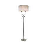 Pagazzi Justina 2 Light Polished Chrome Floor Lamp with Silver Thread Shade