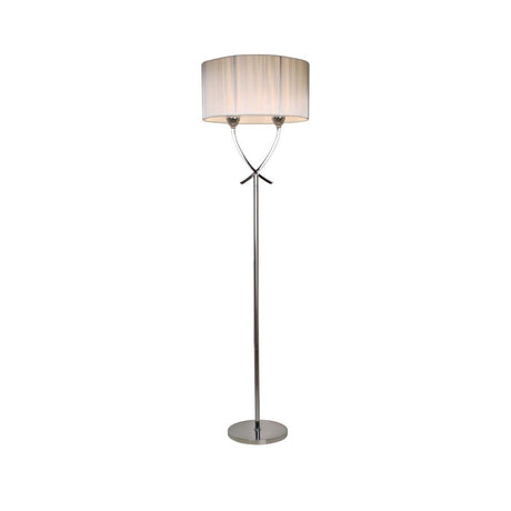Pagazzi Justina 2 Light Polished Chrome Floor Lamp with Silver Thread Shade