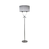 Pagazzi Justina 2 Light Polished Chrome Floor Lamp with Silver Thread Shade
