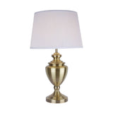 Pagazzi Giona Antique Brass Table Lamp with Ivory Shade