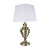 Pagazzi Giona Antique Brass Table Lamp with Ivory Shade