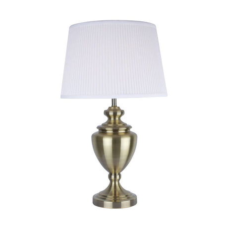 Pagazzi Giona Antique Brass Table Lamp with Ivory Shade