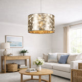 Pagazzi Elin Gold and Silver Textured Cylinder Shade