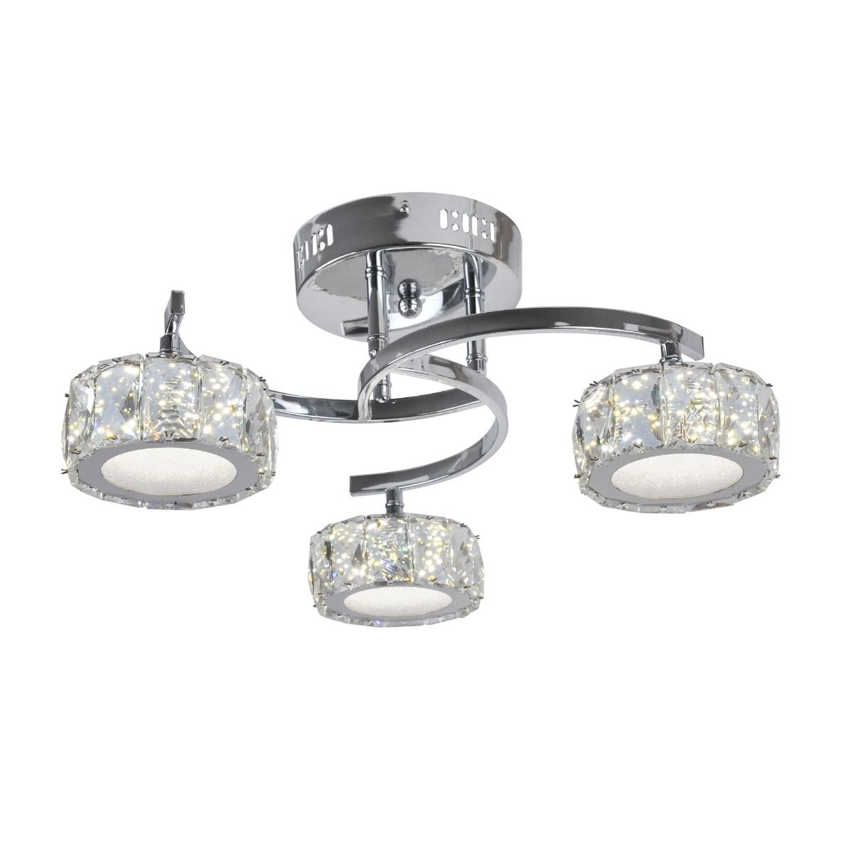Pagazzi Dilan 3 Light Polished Chrome LED Semi-Flush Ceiling Light