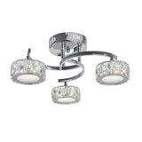 Pagazzi Dilan 3 Light Polished Chrome LED Semi-Flush Ceiling Light