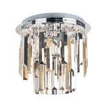 Pagazzi Onega 3 Light Polished Chrome Glass Flush Ceiling Light