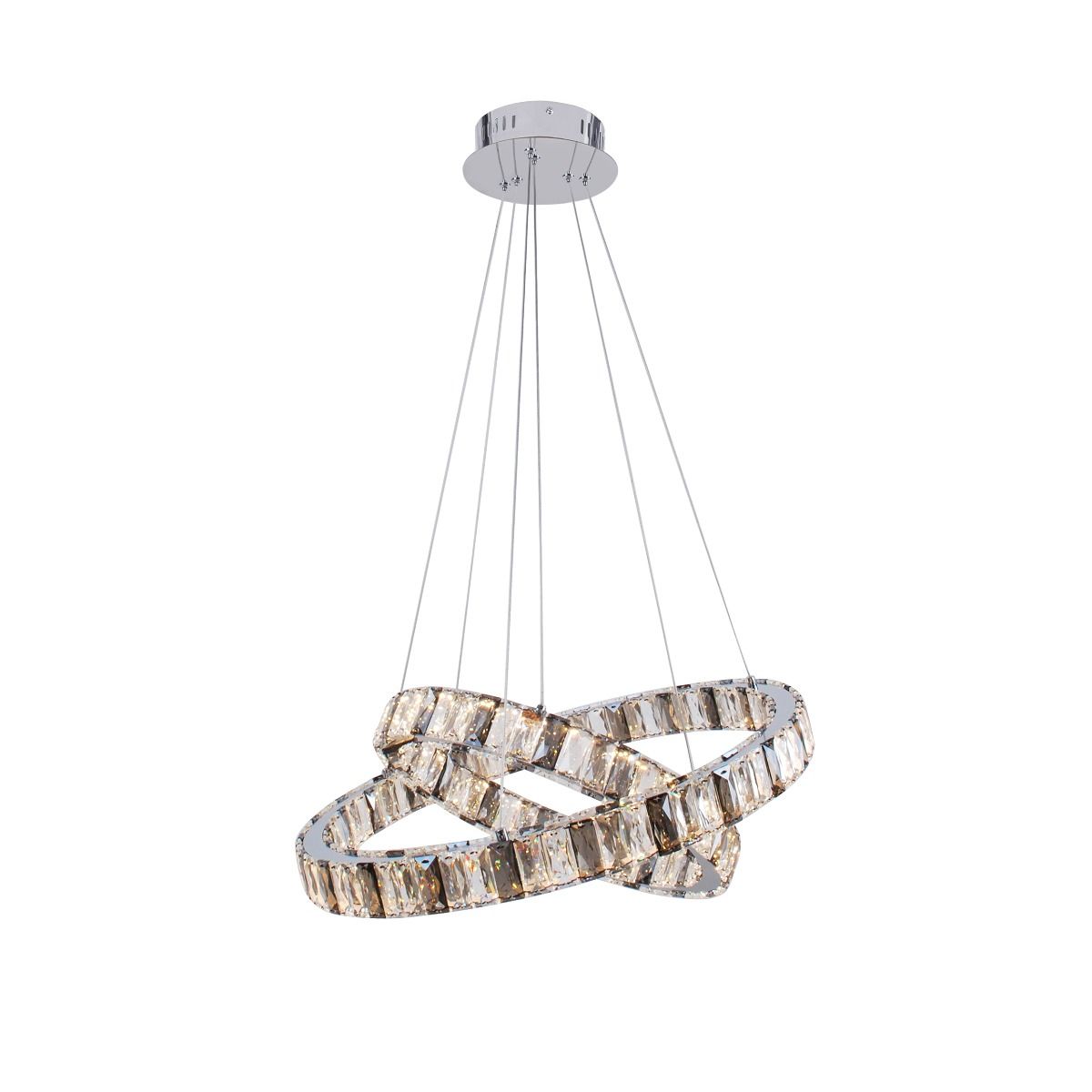 Pagazzi Ausilia 2 Ring Smoked Glass Pendant Ceiling Light