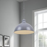 Pagazzi Romola 1 Light Domed Pendant Grey Ceiling Light