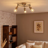 Pagazzi Arrigo 3 Light Satin Nickel Flush Ceiling Light