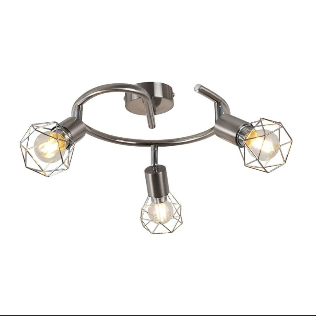 Pagazzi Arrigo 3 Light Satin Nickel Flush Ceiling Light