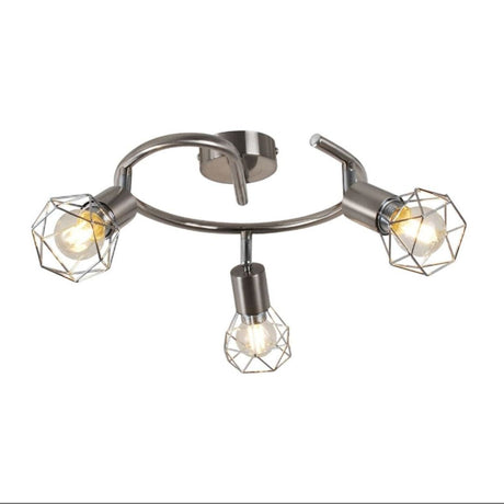 Pagazzi Arrigo 3 Light Satin Nickel Flush Ceiling Light