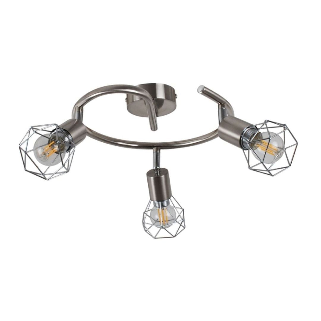 Pagazzi Arrigo 3 Light Satin Nickel Flush Ceiling Light