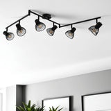 Pagazzi Narciso 6 Light Split Bar Black Ceiling Light