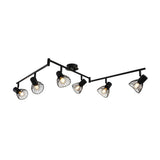 Pagazzi Narciso 6 Light Split Bar Black Ceiling Light