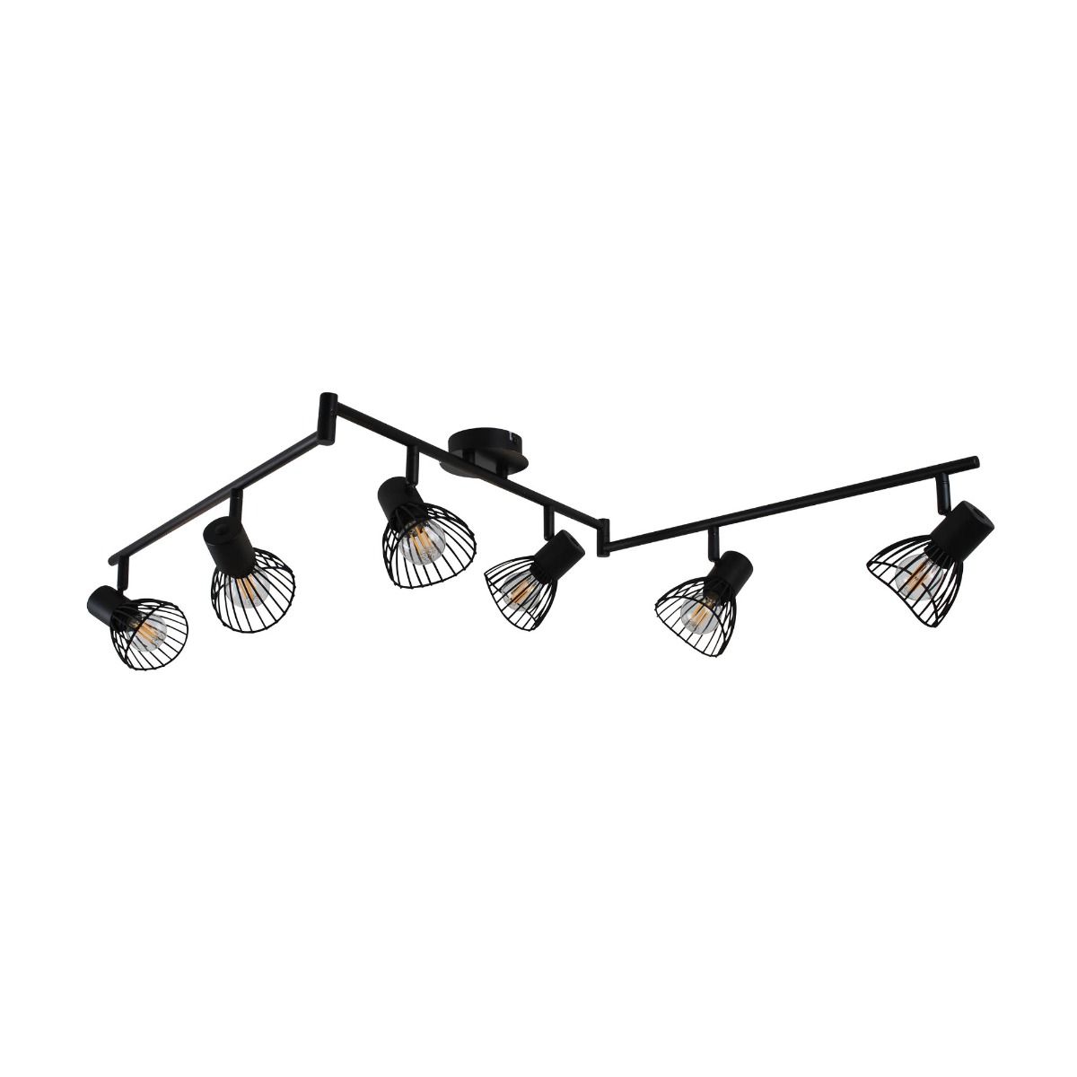 Pagazzi Narciso 6 Light Split Bar Black Ceiling Light
