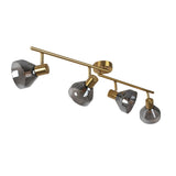 Pagazzi Fosco 4 Light Brass Spot Ceiling Light with Smoked Glass