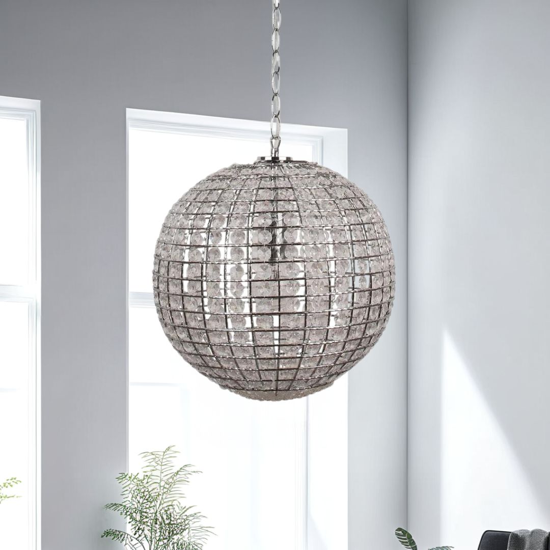 Pagazzi Giliola 1 Light Pendant Chrome and Clear Ceiling Light