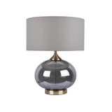 Pagazzi Acilia Antique Brass & Smoked Glass Table Lamp