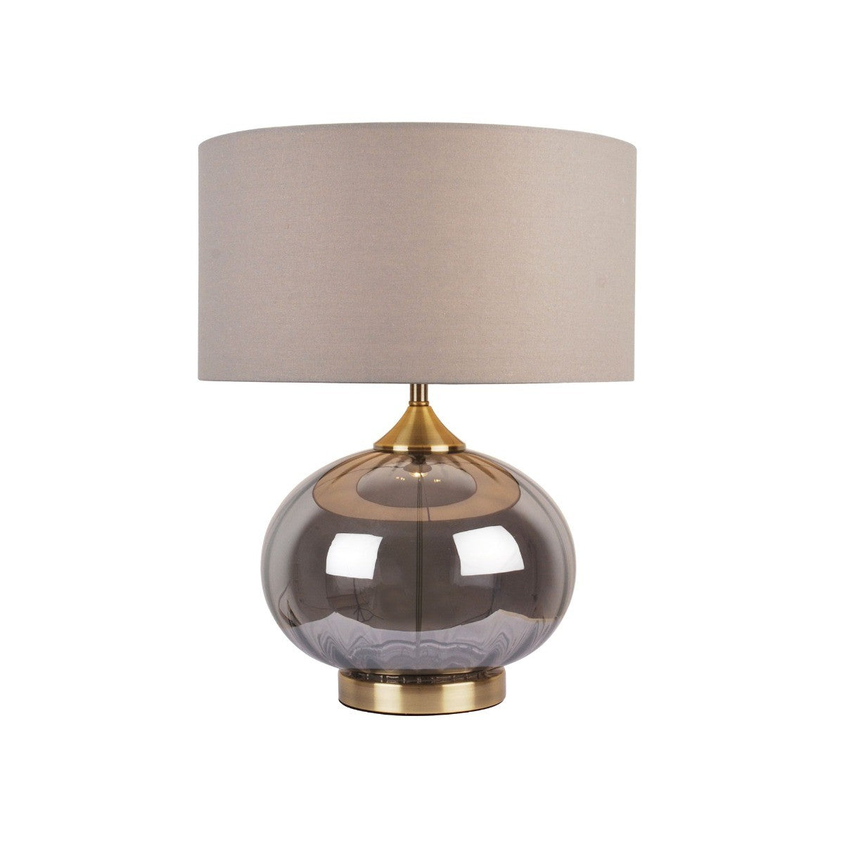 Pagazzi Acilia Antique Brass & Smoked Glass Table Lamp
