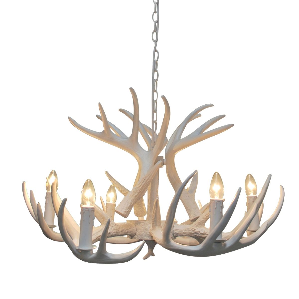 Pagazzi Brodick 6 Light White Antler Ceiling Pendant