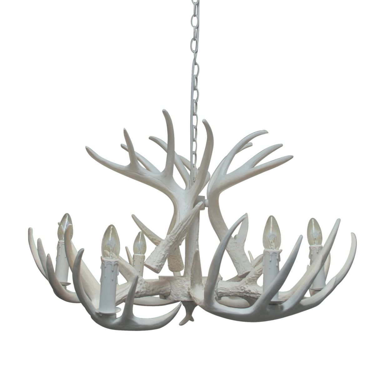 Pagazzi Brodick 6 Light White Antler Ceiling Pendant