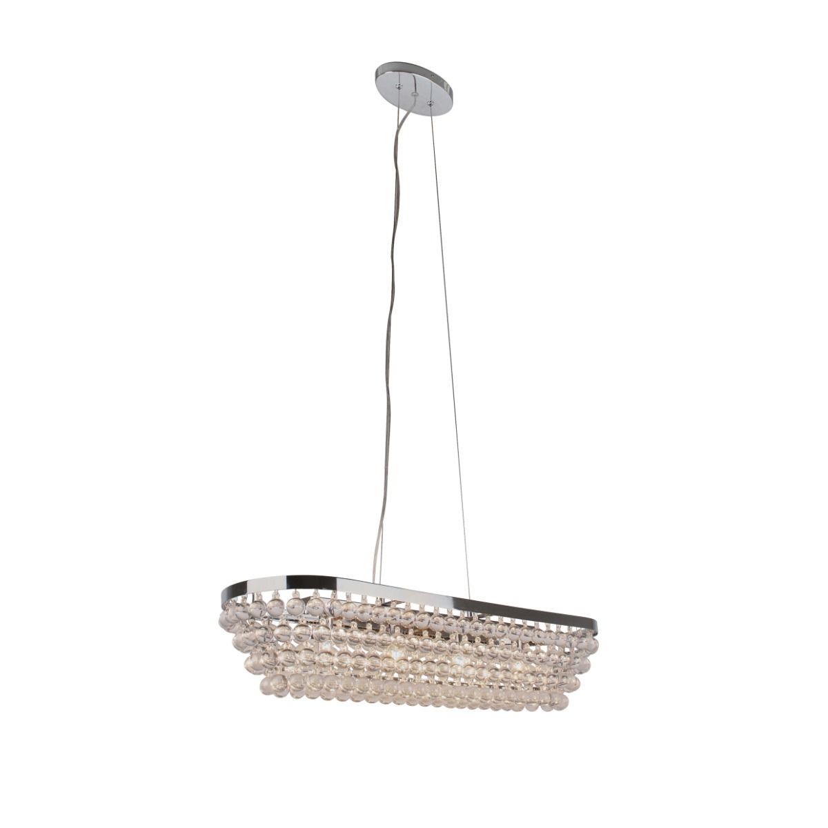 Pagazzi Susanna Light Polished Chrome Jewel Bead Linear Ceiling Pendant