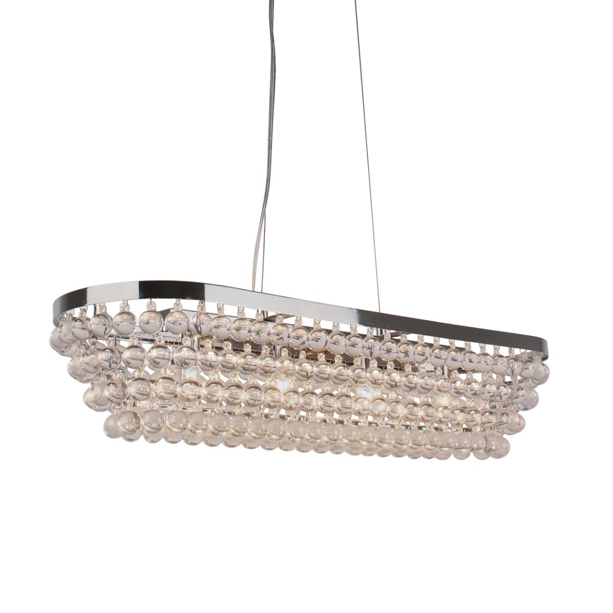 Pagazzi Susanna Light Polished Chrome Jewel Bead Linear Ceiling Pendant