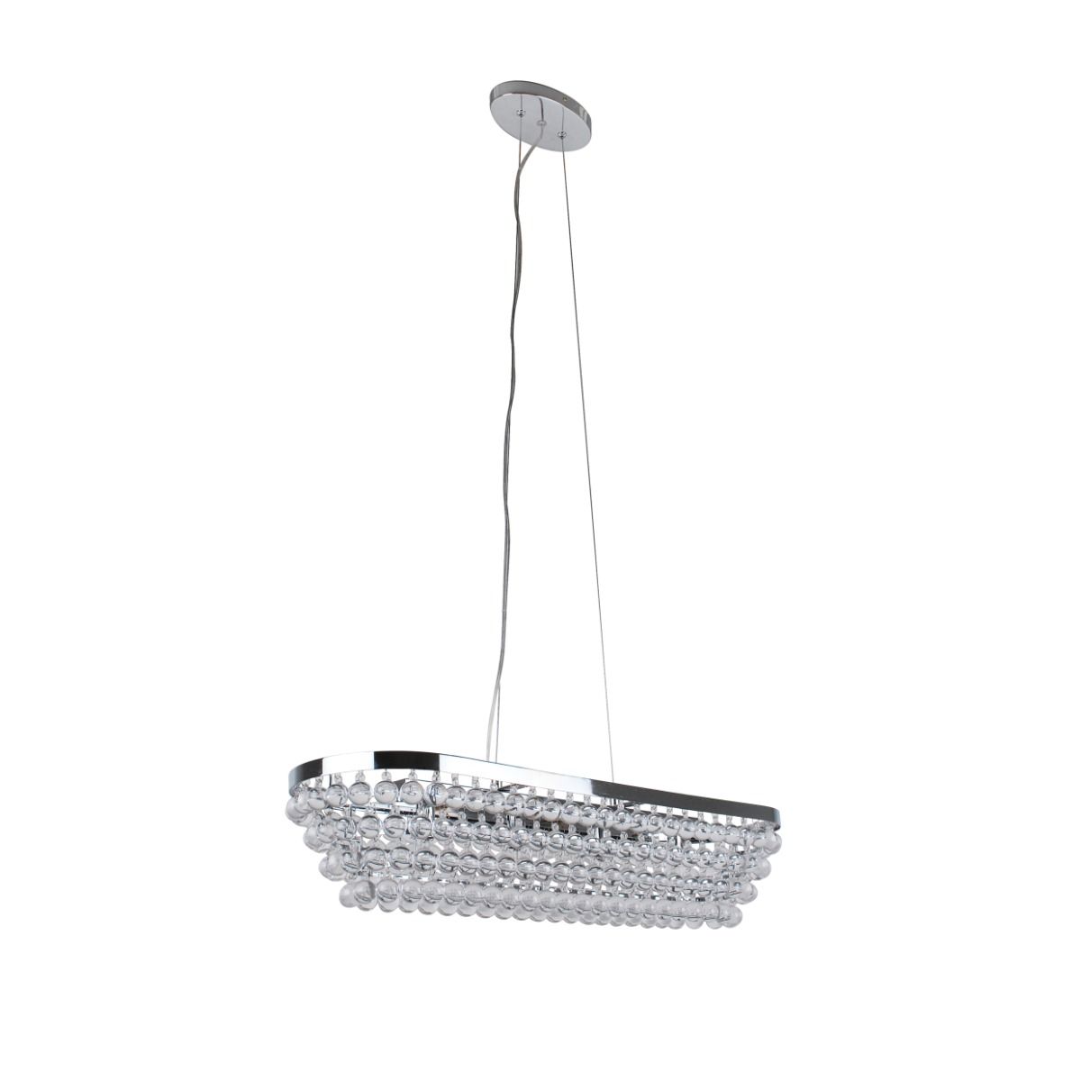 Pagazzi Susanna Light Polished Chrome Jewel Bead Linear Ceiling Pendant