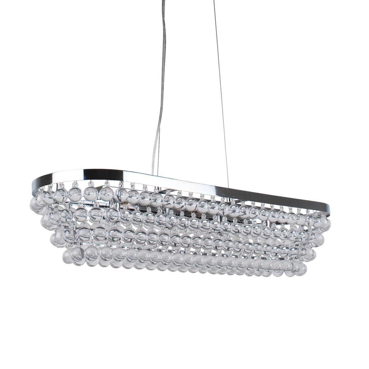 Pagazzi Susanna Light Polished Chrome Jewel Bead Linear Ceiling Pendant