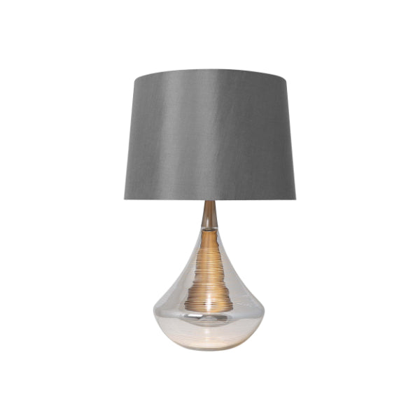 Pagazzi Willis Satin Nickel Glass Table Lamp
