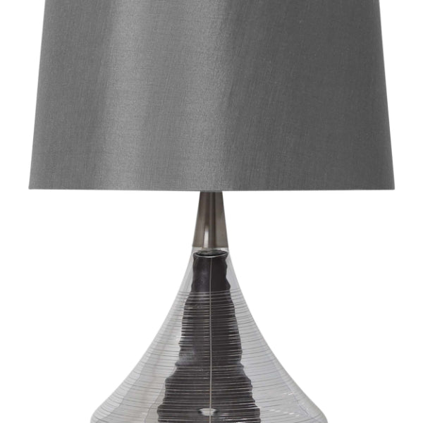 Pagazzi Willis Satin Nickel Glass Table Lamp
