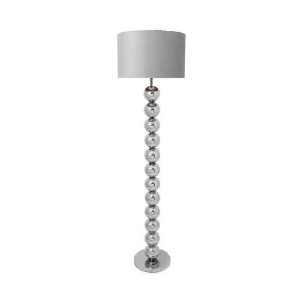 Pagazzi Aila Polished Chrome Grey Floor Lamp