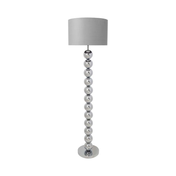 Pagazzi Aila Polished Chrome Grey Floor Lamp