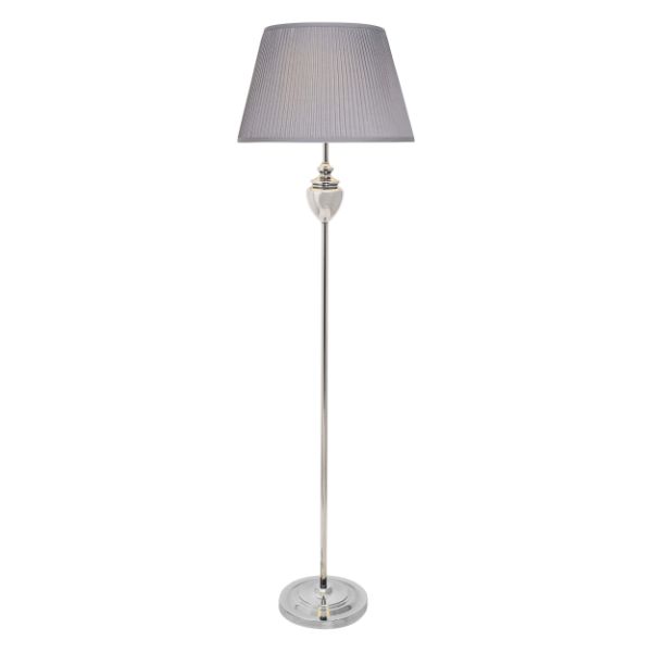 Pagazzi Giona Polished Chrome Grey Floor Lamp
