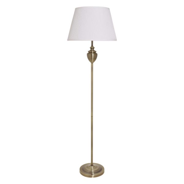 Pagazzi Giona Antique Brass & White Floor Lamp