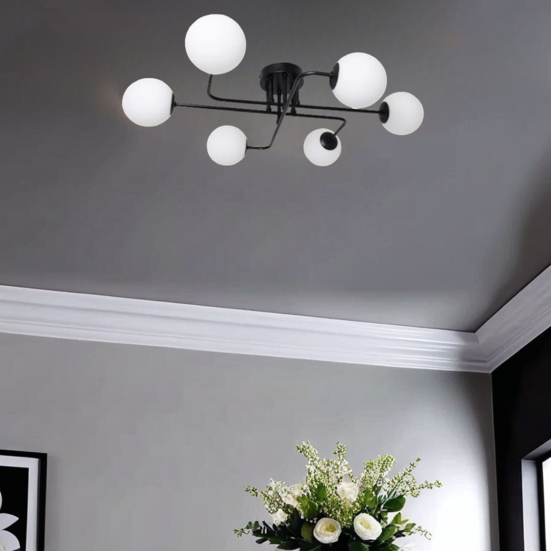 Pagazzi Parola 6 Light Matt Black Ceiling Light