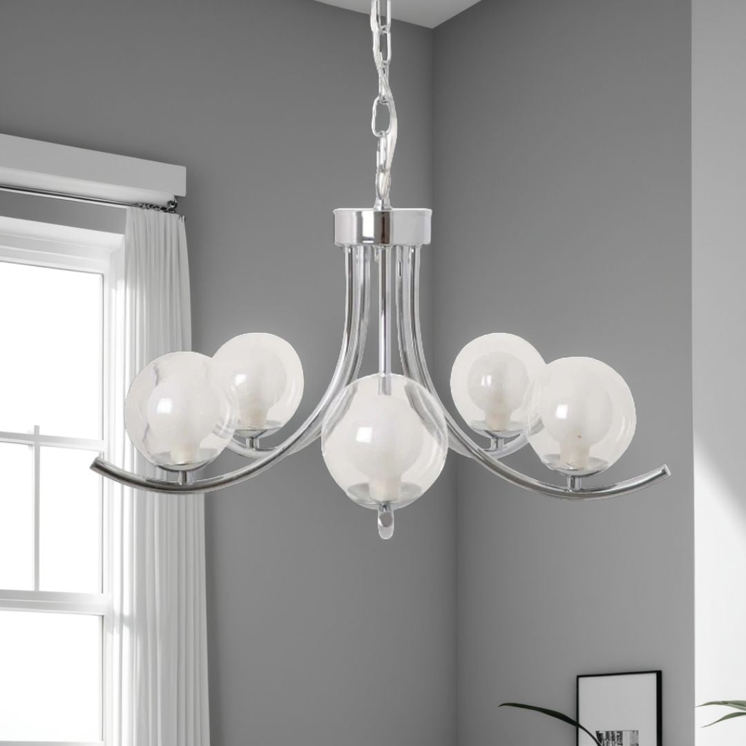 Pagazzi Jimena 5 Light Polished Chrome Pendant Ceiling Light