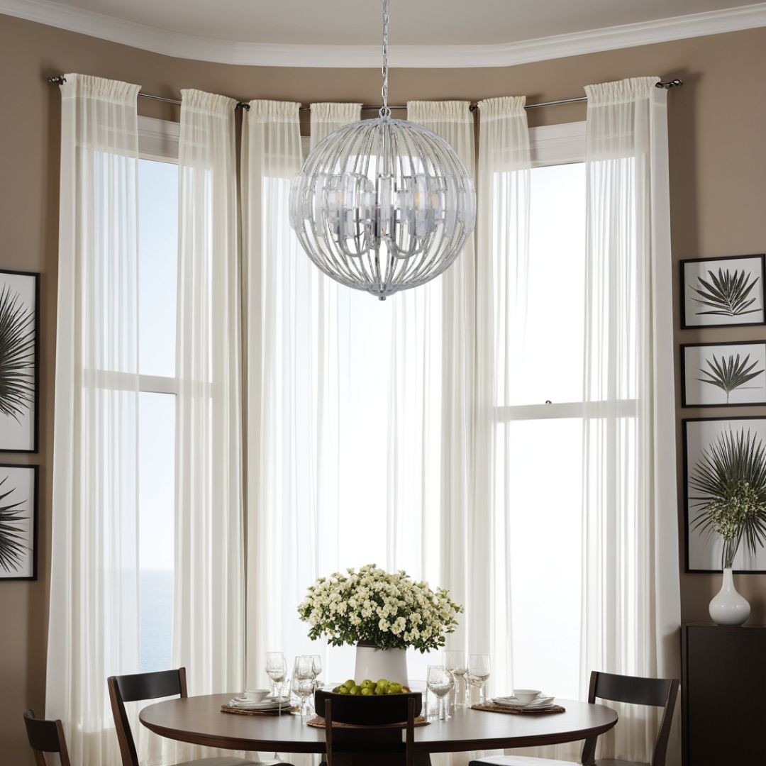 Pagazzi Noemi Polished Chrome Crystal Ceiling Pendant