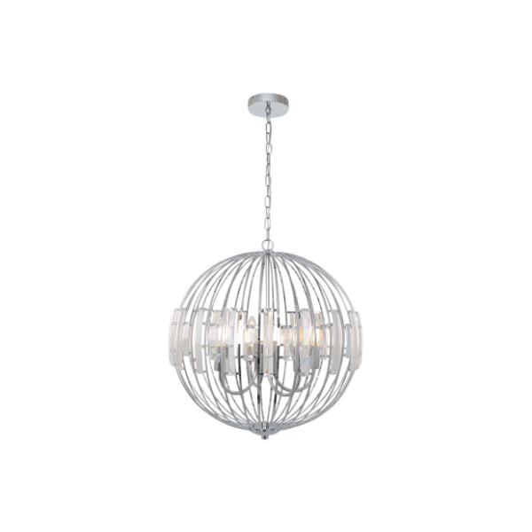 Pagazzi Noemi Polished Chrome Crystal Ceiling Pendant