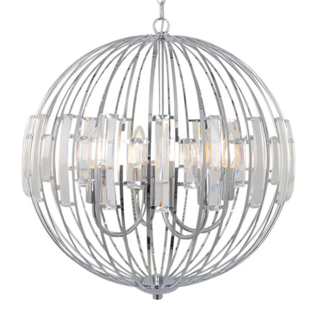 Pagazzi Noemi Polished Chrome Crystal Ceiling Pendant